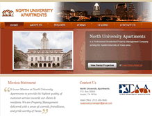 Tablet Screenshot of northuniversityapartments.com
